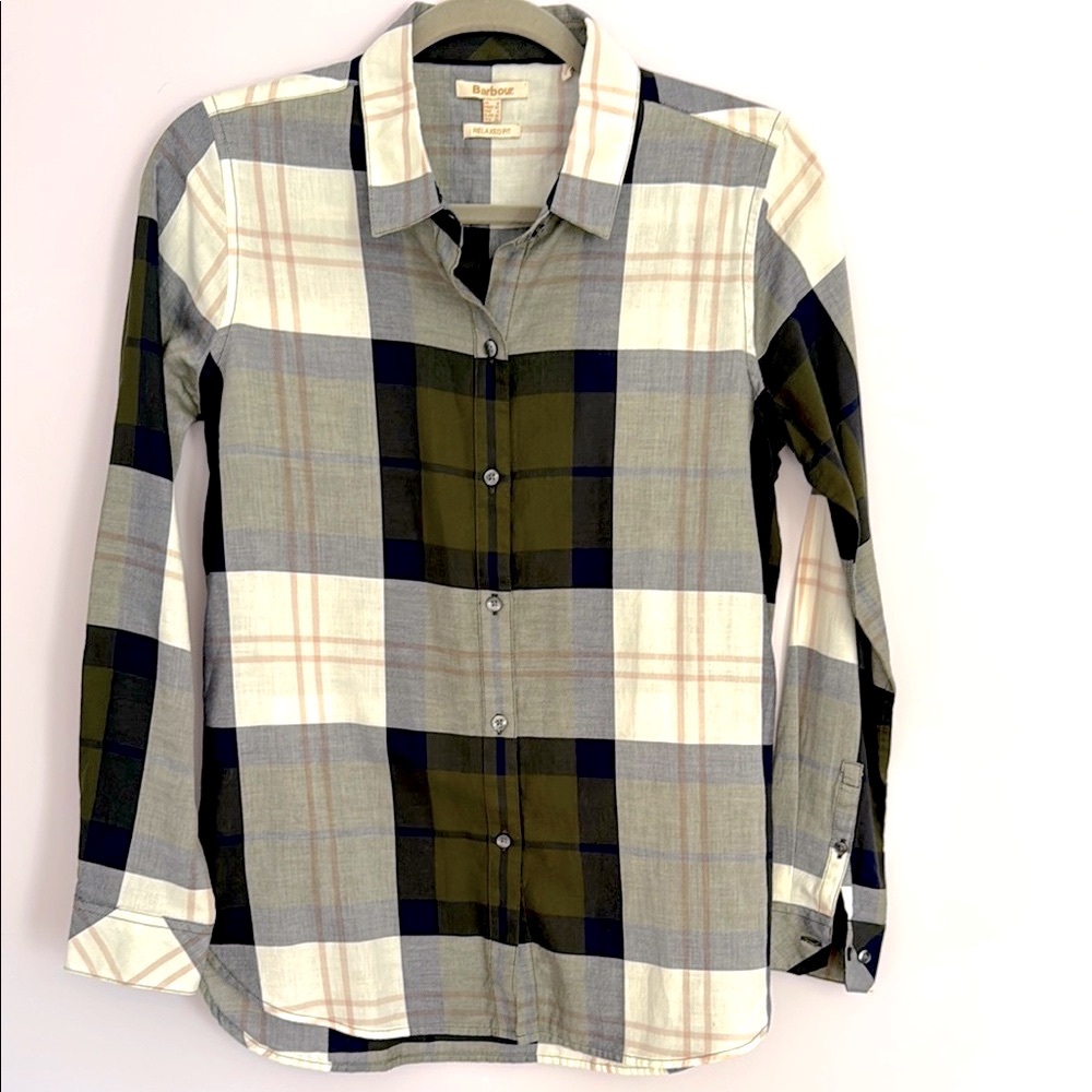 Barbour Women’s Relaxed Fit Plaid Button Up Shirt
